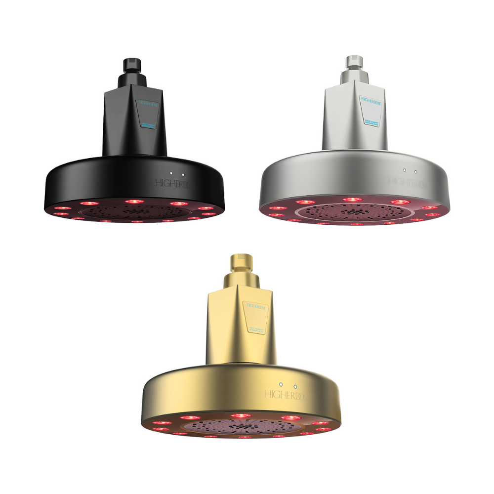 HigherDOSE'i punase ja lähi-infrapunavalguse teraapia dušiotsik