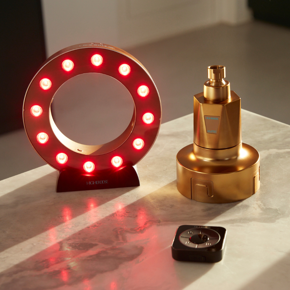 HigherDOSE'i punase ja lähi-infrapunavalguse teraapia dušiotsik