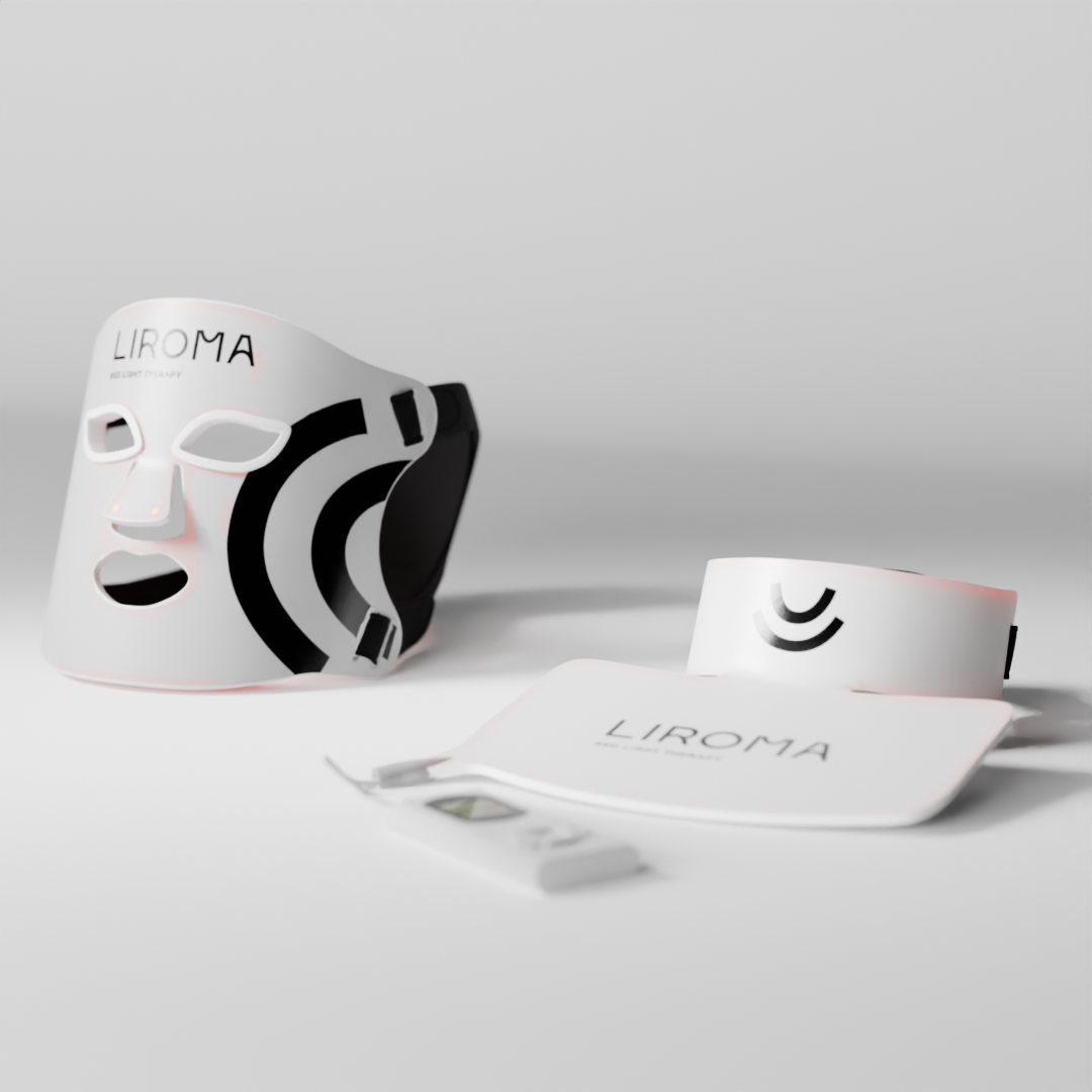 LIROMA® LED Red and Near-Infrared Light Therapy Mask for the Face, Neck, and Décolleté