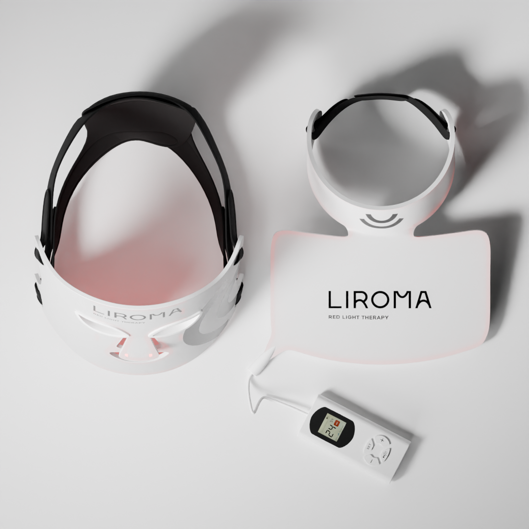 LIROMA® LED Red and Near-Infrared Light Therapy Mask for the Face, Neck, and Décolleté