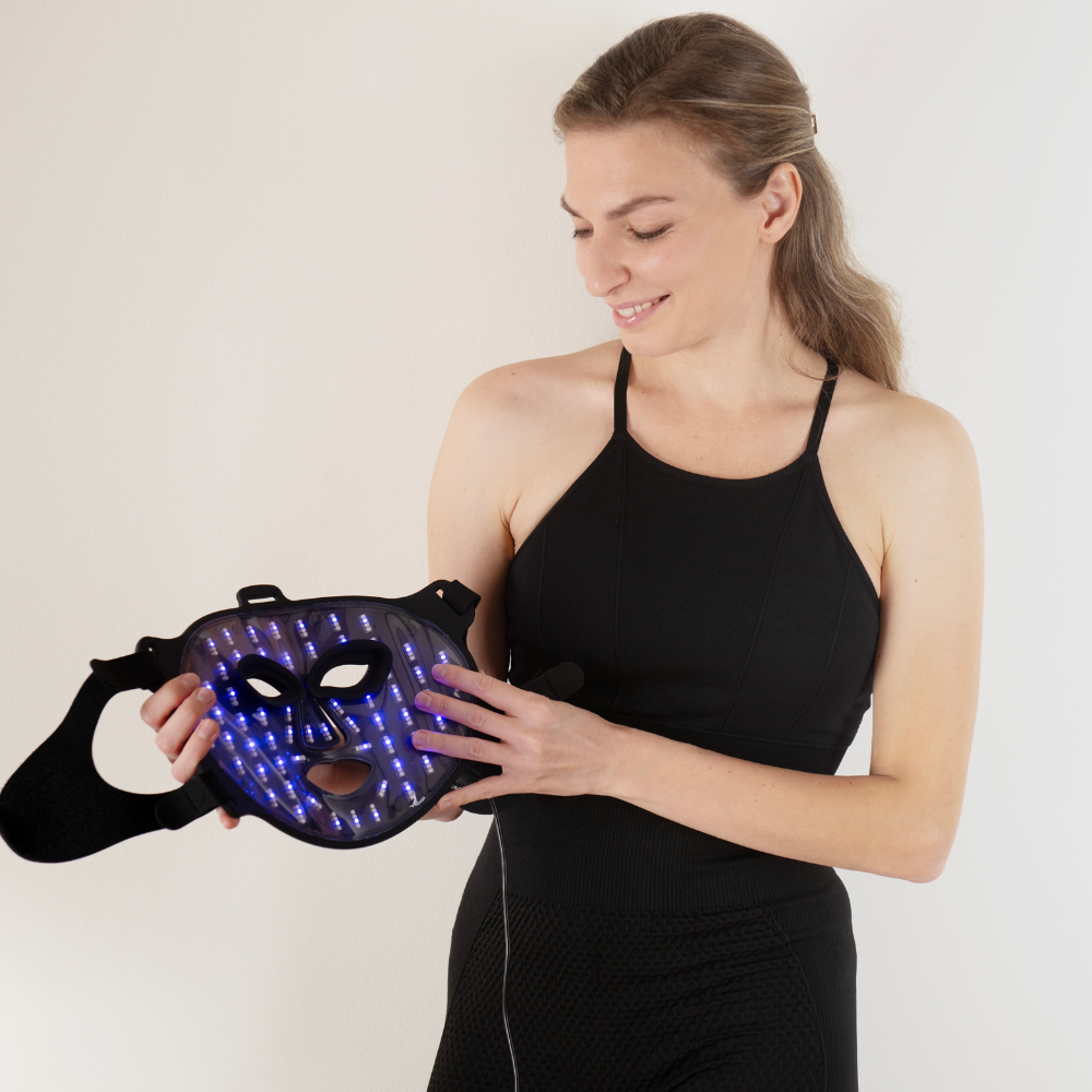 Nordic Therm® nelja lainepikkusega LED-valgusteraapia mask sinise ja kollase valgusega