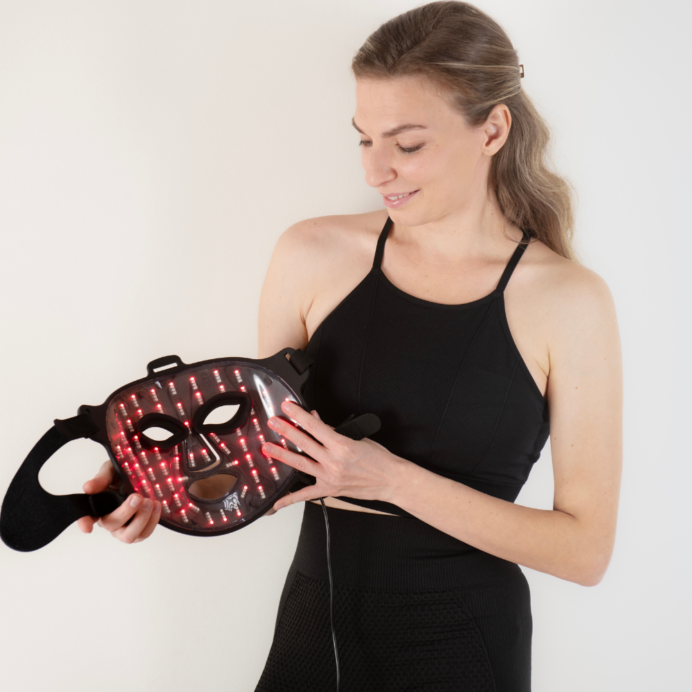Nordic Therm® nelja lainepikkusega LED-valgusteraapia mask sinise ja kollase valgusega